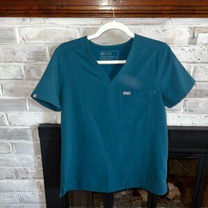 "Caribbean Blue" Figs Scrub Top